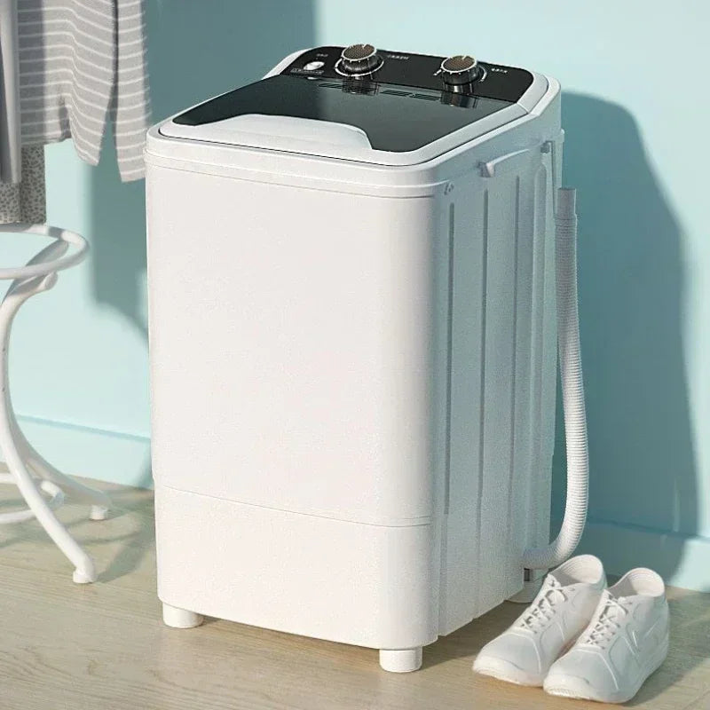Home 7.5L large bucket 3-in-1 washing machine semi-automatic, stainless steel drainage basket, can wash underwear, socks, shoes