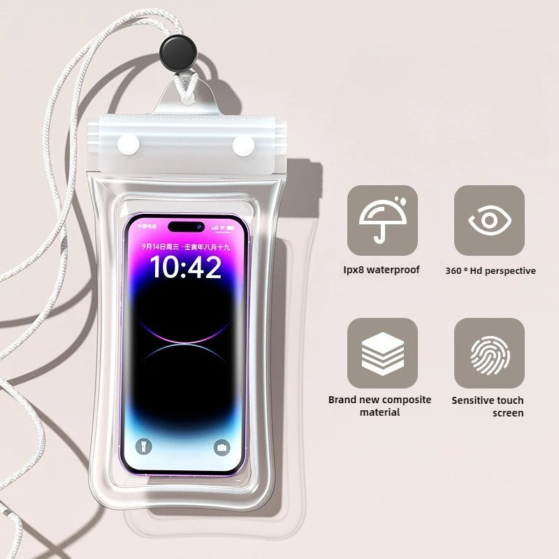 Universal Waterproof Phone Bag With Lanyard, Touchscreen-sea