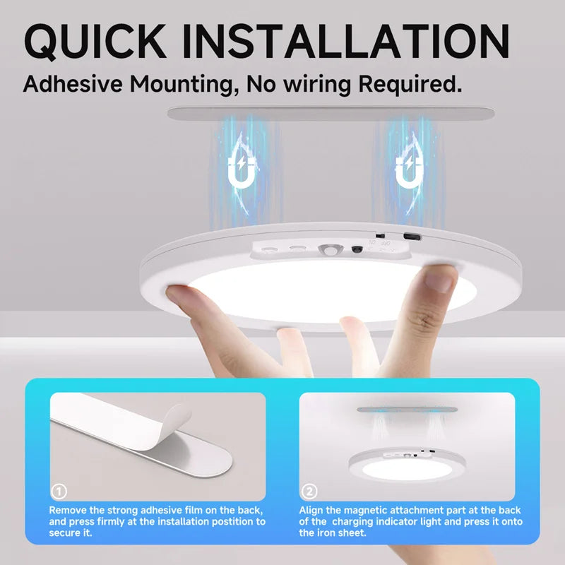 Motion Sensor Ceiling Light USB Type-c Rechargeable Magnetic