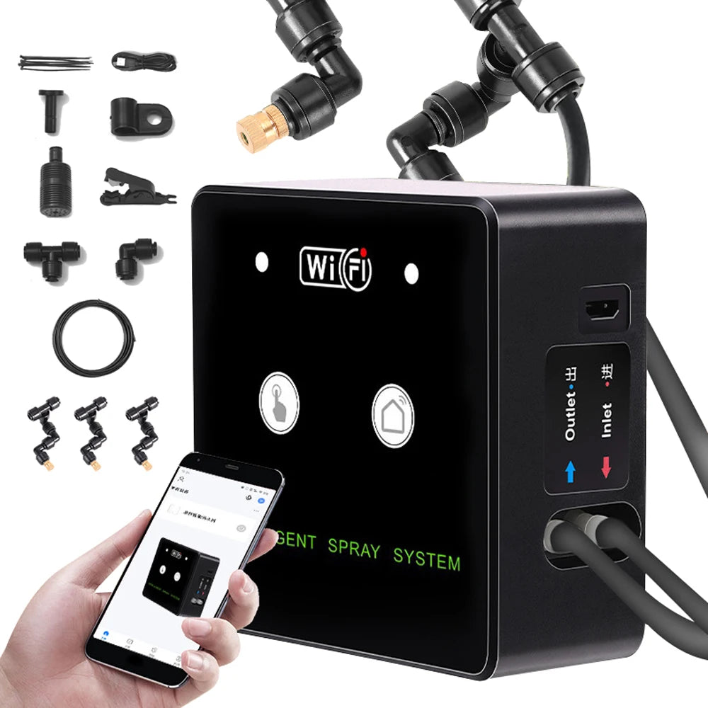 Intelligent Rainforest Spray System WiFi Control Automatic Mist Timing Spray System Kit Irrigation Timer Reptile Sprayer Humidif