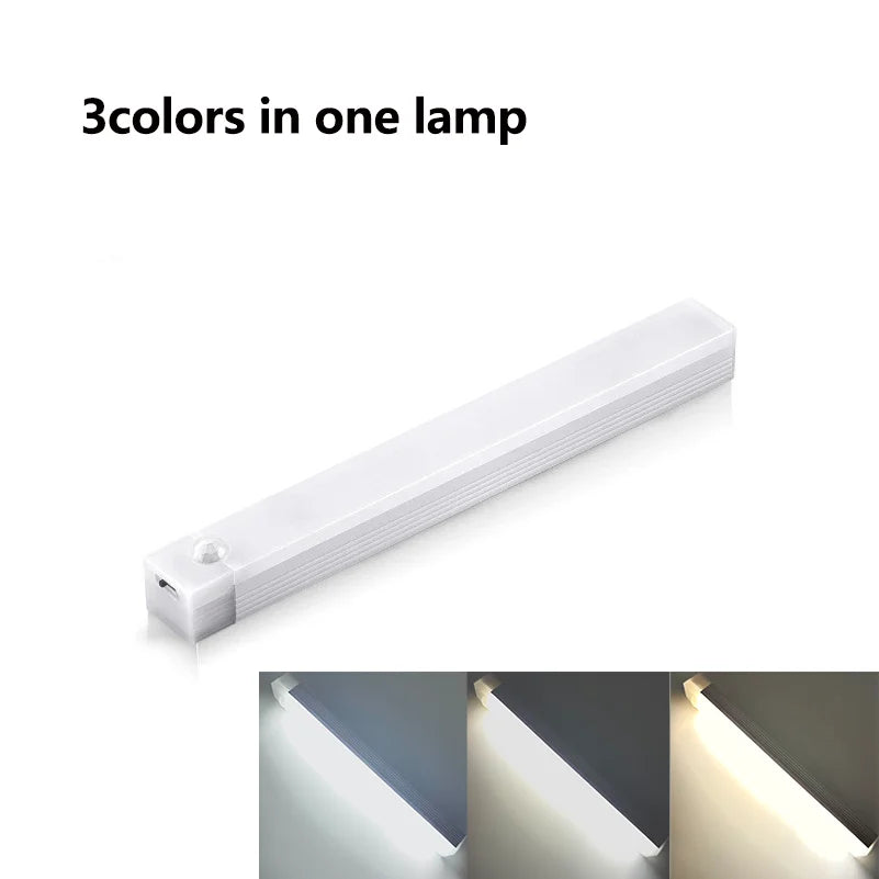 LED Bar Lights USB Rechargeable Motion Sensor Night Light Portable Induction Cabinet Light for Kitchen Room for Wardrobe Hallway