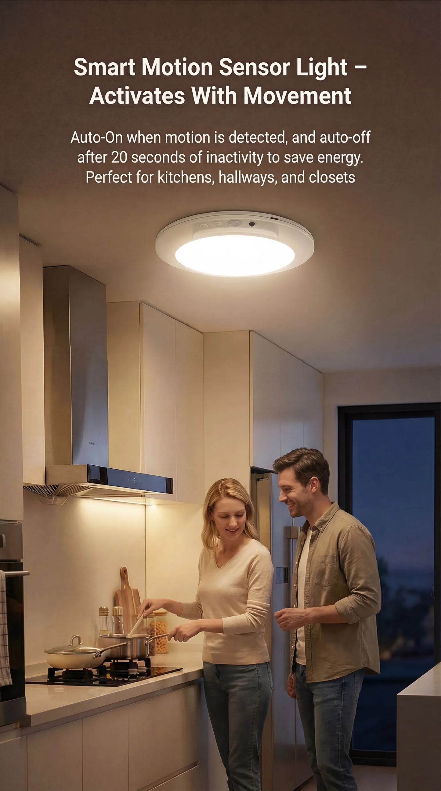Motion Sensor Ceiling Light USB Type-c Rechargeable Magnetic