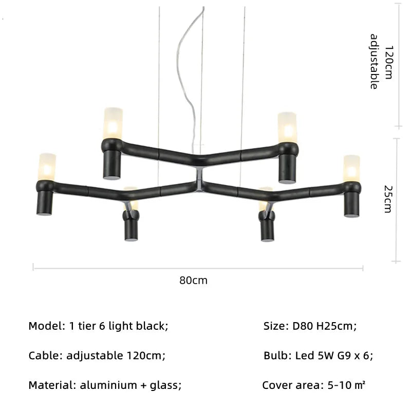 Crown Major Chandelier Nordic Tube Silver Chandelier Modern Led Art Designer Luxury Chandelier For Kitchen Hotel Big Chandelier