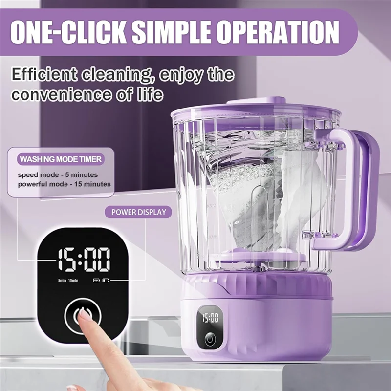 B59B-Washing Machine, Upgrade 2.5L Large Capacity Mini Portable Washer, Underwear Washer For Deep Cleaning Of Small Clothes
