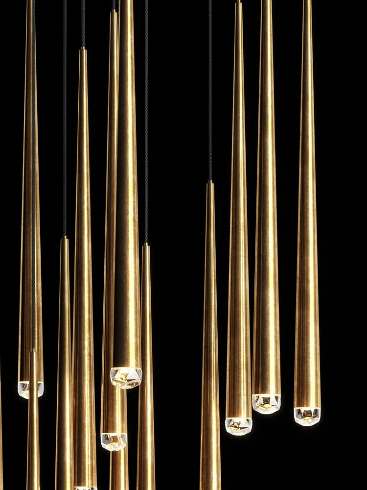 Conical Long Chandelier LED Nordic Chandelier Designer Modern Chandelier Interior Decoration Lighting High-Rise Long Chandelier