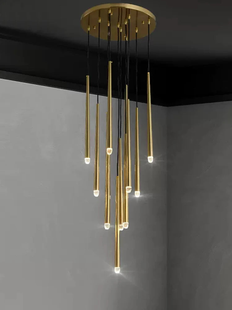 Conical Long Chandelier LED Nordic Chandelier Designer Modern Chandelier Interior Decoration Lighting High-Rise Long Chandelier