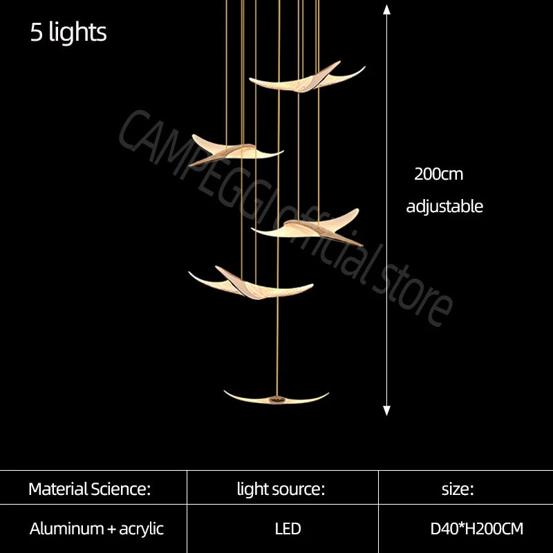 Modern Chandelier Luxury Led Chandelier Living Room Large Home Decoration Chandelier Design Villa Stair Acrylic Chandelier