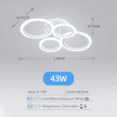 Modern LED Chandelier Home Lighting Ring Ceiling Mount Chandelier Living Room Bedroom Lighting lustre Ceiling pendant lamp Wattsspeed