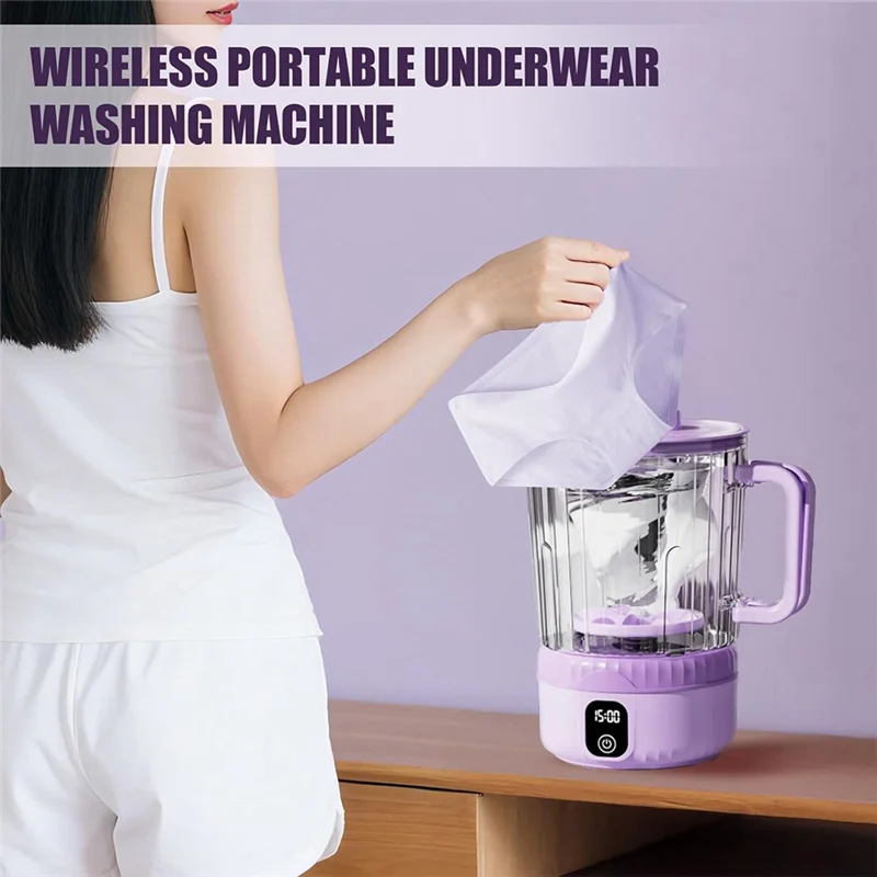 B59B-Washing Machine, Upgrade 2.5L Large Capacity Mini Portable Washer, Underwear Washer For Deep Cleaning Of Small Clothes