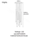 Conical Long Chandelier LED Nordic Chandelier Designer Modern Chandelier Interior Decoration Lighting High-Rise Long Chandelier Wattsspeed