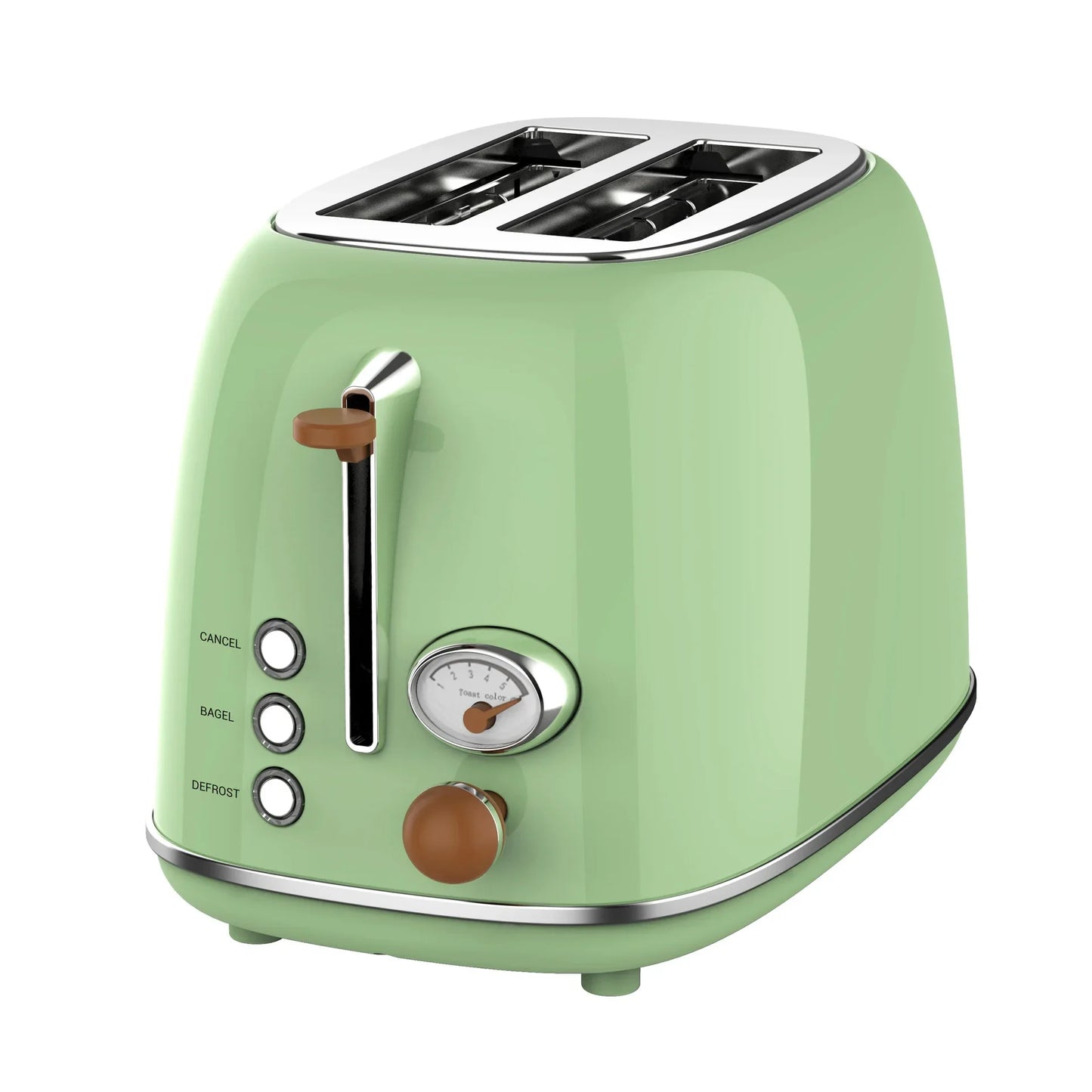 Retro 2-Slice Toaster with Grill, Multifunctional Smart Bread Toaster Kitchen Appliance