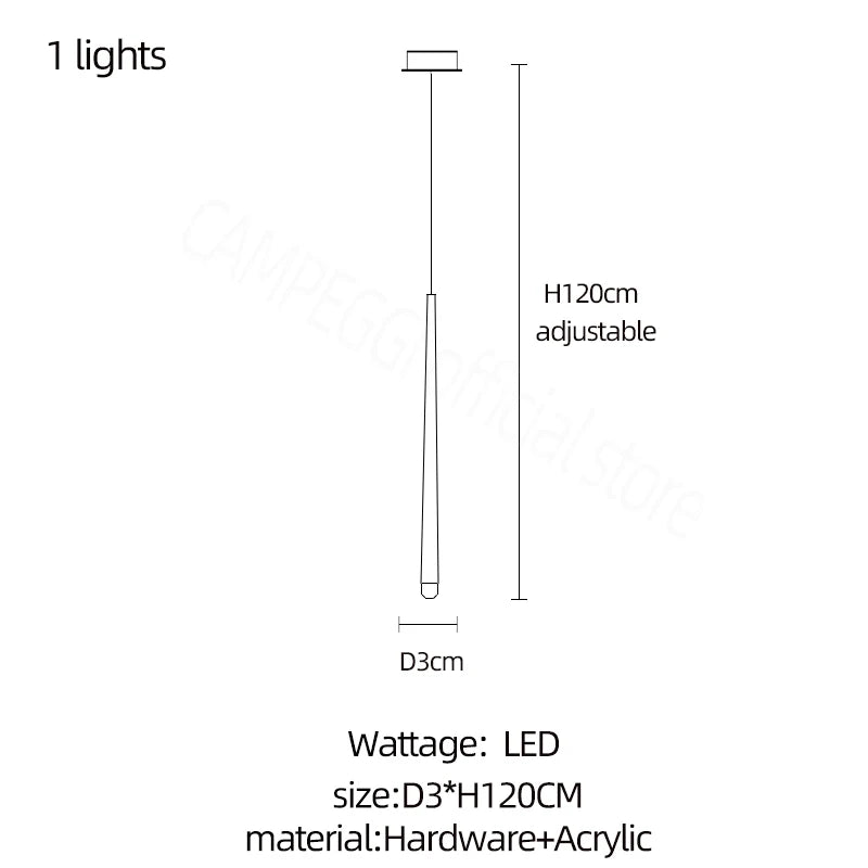 Conical Long Chandelier LED Nordic Chandelier Designer Modern Chandelier Interior Decoration Lighting High-Rise Long Chandelier