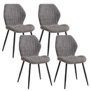 EGOONM Set of 2/4/6 Upholstered Padded Dining Chairs Linen Fabric Kitchen Chairs Metal Legs for Restaurant Cafe Home Room Wattsspeed