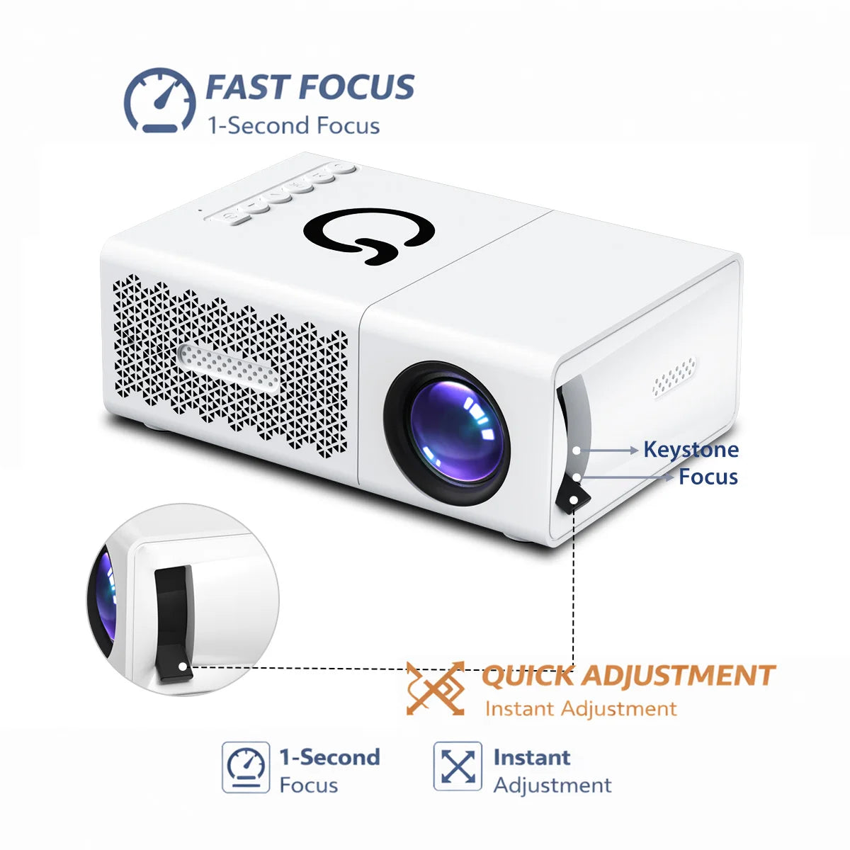 Tragbarer Projektor, LED-Heimkino-Projektor, Mini-Kino, Smart-TV, Beamer, unterstützt 1080P, Full HD, Filmwiedergabe