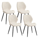 EGOONM Set of 2/4/6 Upholstered Padded Dining Chairs Linen Fabric Kitchen Chairs Metal Legs for Restaurant Cafe Home Room Wattsspeed