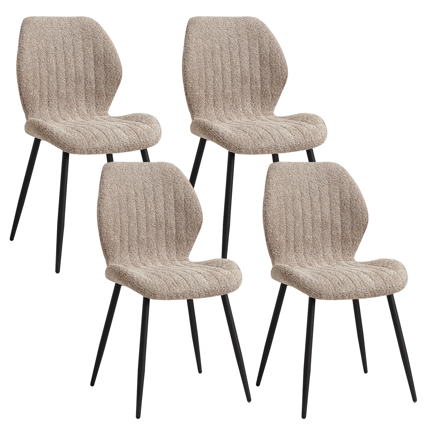 EGOONM Set of 2/4/6 Upholstered Padded Dining Chairs Linen Fabric Kitchen Chairs Metal Legs for Restaurant Cafe Home Room