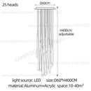 Conical Long Chandelier LED Nordic Chandelier Designer Modern Chandelier Interior Decoration Lighting High-Rise Long Chandelier Wattsspeed