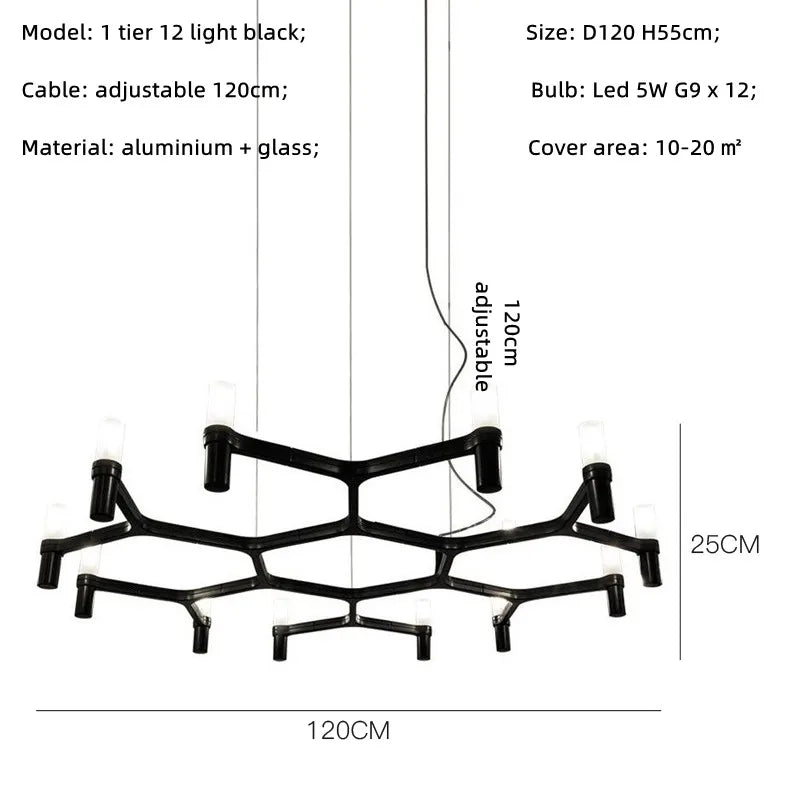 Crown Major Chandelier Nordic Tube Silver Chandelier Modern Led Art Designer Luxury Chandelier For Kitchen Hotel Big Chandelier