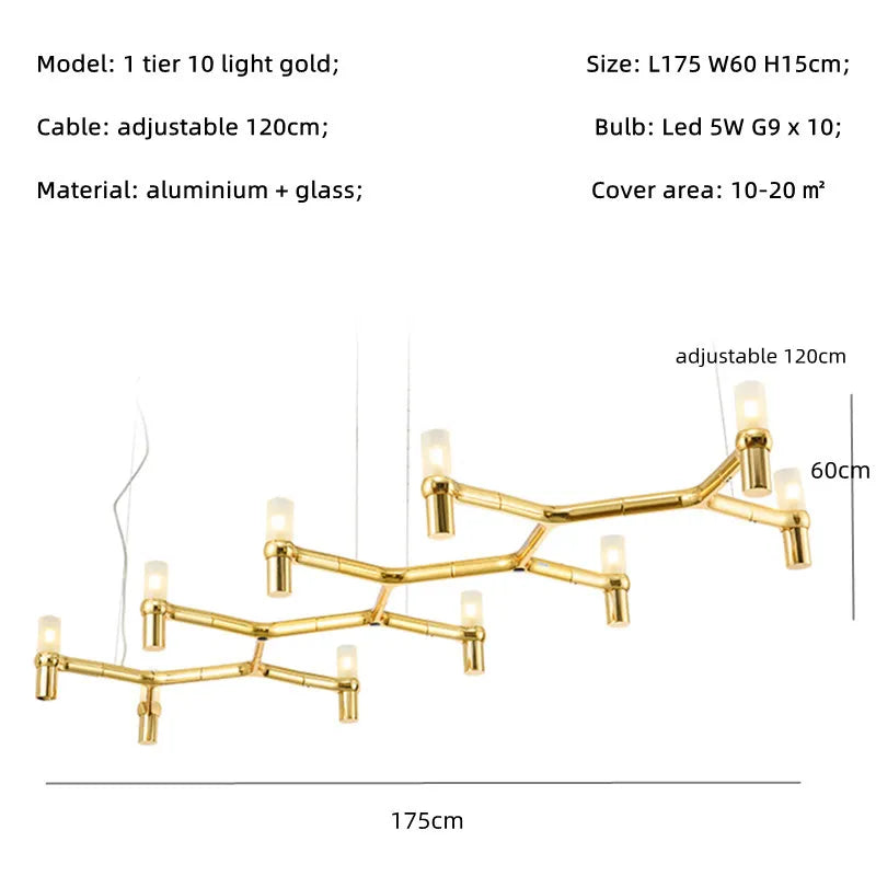 Crown Major Chandelier Nordic Tube Silver Chandelier Modern Led Art Designer Luxury Chandelier For Kitchen Hotel Big Chandelier