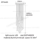 Conical Long Chandelier LED Nordic Chandelier Designer Modern Chandelier Interior Decoration Lighting High-Rise Long Chandelier Wattsspeed