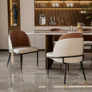 Dining Chairs Set of 2, Faux Leather Dining Chairs Upholstered Padded Modern Dining Room Chairs Back Wood Kitchen Make Up Chairs Wattsspeed