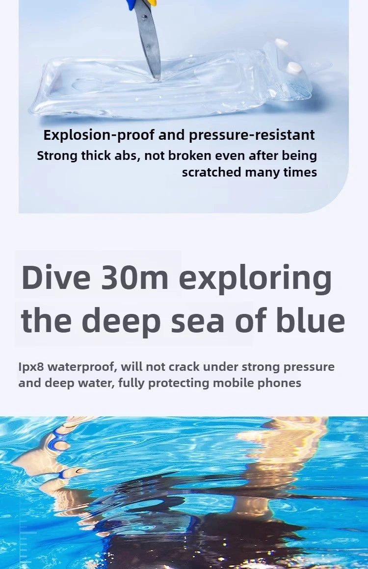 Universal Waterproof Phone Bag With Lanyard, Touchscreen-sea