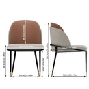 Dining Chairs Set of 2, Faux Leather Dining Chairs Upholstered Padded Modern Dining Room Chairs Back Wood Kitchen Make Up Chairs Wattsspeed
