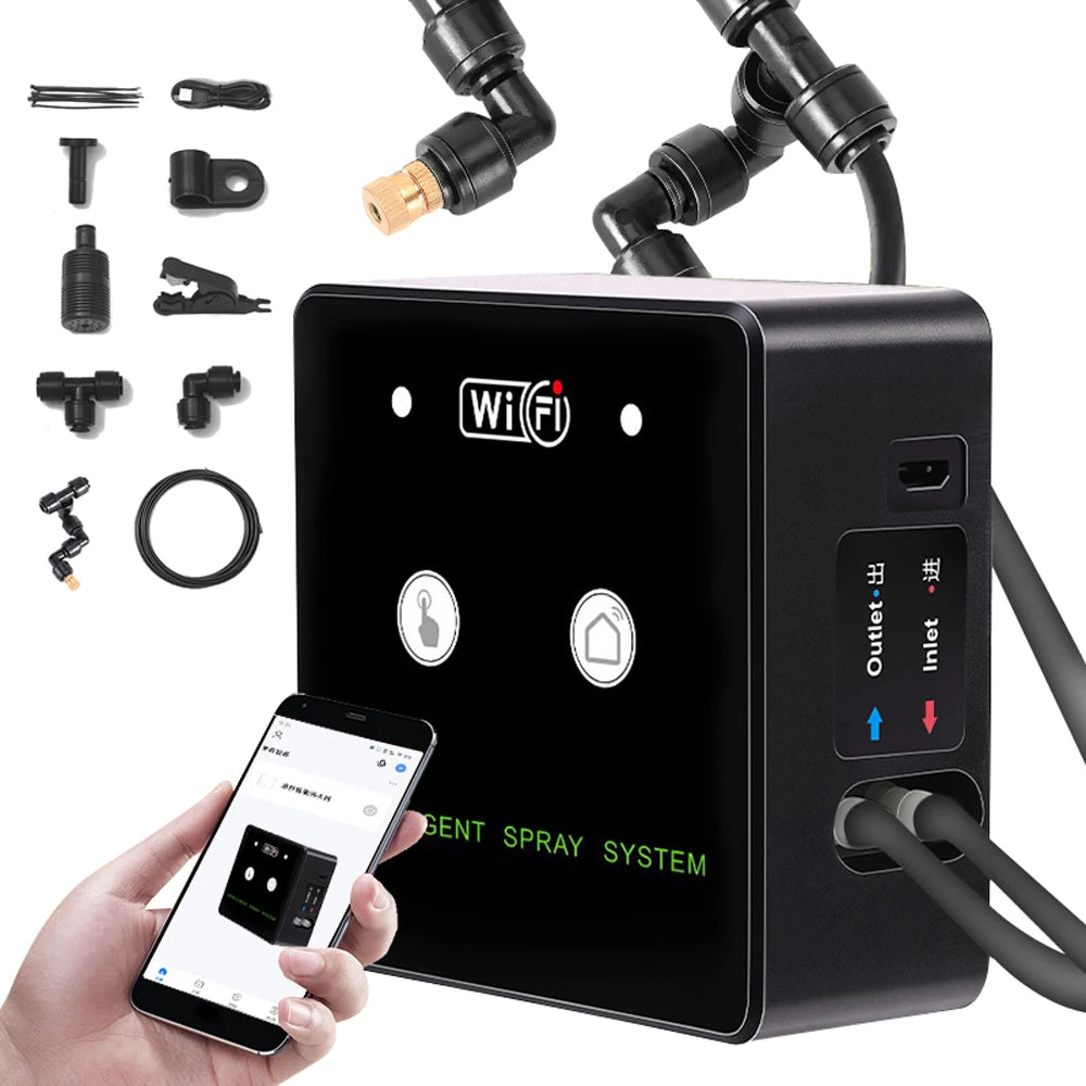 Intelligent Rainforest Spray System WiFi Control Automatic Mist Timing Spray System Kit Irrigation Timer Reptile Sprayer Humidif