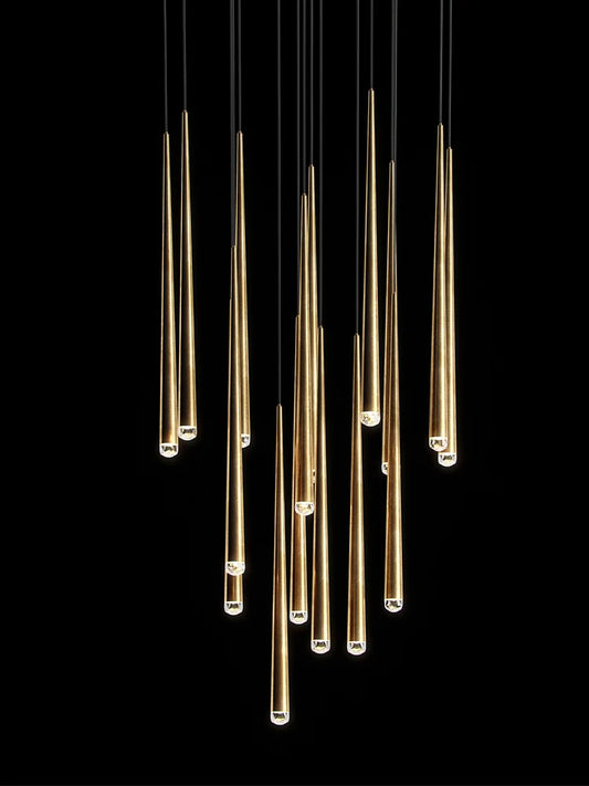 Conical Long Chandelier LED Nordic Chandelier Designer Modern Chandelier Interior Decoration Lighting High-Rise Long Chandelier
