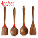 Kitchen Sets Wooden Kitchen Utensils Cooking Wooden Spoons Wooden Spoons Soup Utensils Kitchen Cooking Sets Cooking Gifts1-10PC Wattsspeed