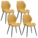 EGOONM Set of 2/4/6 Upholstered Padded Dining Chairs Linen Fabric Kitchen Chairs Metal Legs for Restaurant Cafe Home Room Wattsspeed
