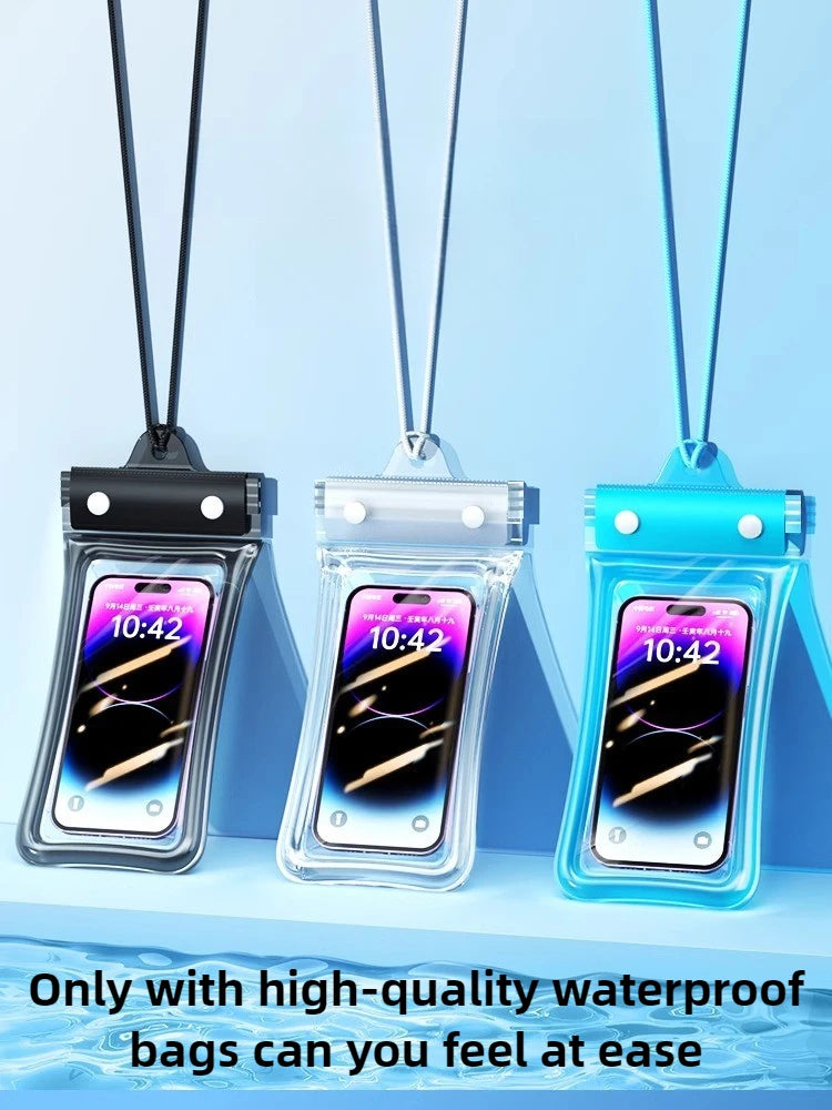 Universal Waterproof Phone Bag With Lanyard, Touchscreen-sea