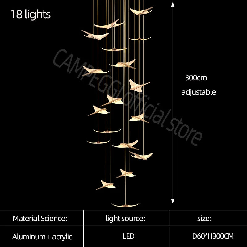 Modern Chandelier Luxury Led Chandelier Living Room Large Home Decoration Chandelier Design Villa Stair Acrylic Chandelier