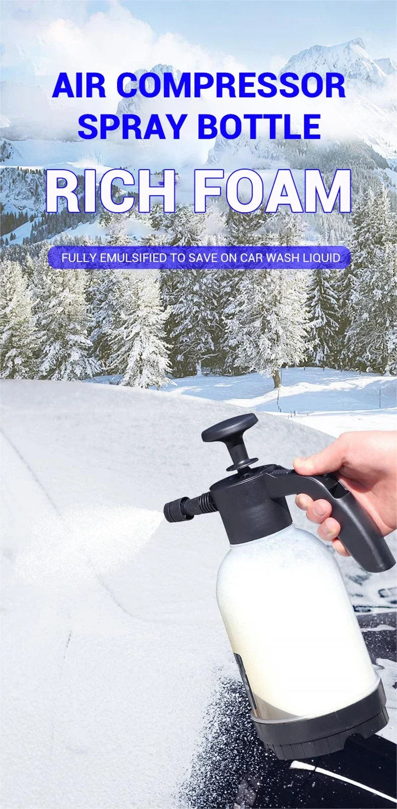 Pressure Foam Cannon Car Wash Sprayer Bottle For Thick Snow