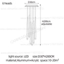 Conical Long Chandelier LED Nordic Chandelier Designer Modern Chandelier Interior Decoration Lighting High-Rise Long Chandelier Wattsspeed
