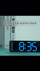 Large Digital Wall Clock with Temperature & Humidity Display, Dual Alarm, Calendar & 12/24H