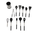 Kitchen Utensils Set Silicone Stainless Steel Handle Non Slip Heat Resistant Cooking Utensils Set for Home Apartments Wattsspeed